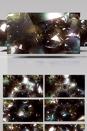 3D动画光效酒吧璀璨钻石碎片led视频图片