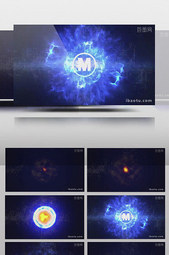 震撼粒子爆炸logo演绎商业模板通用片头图片