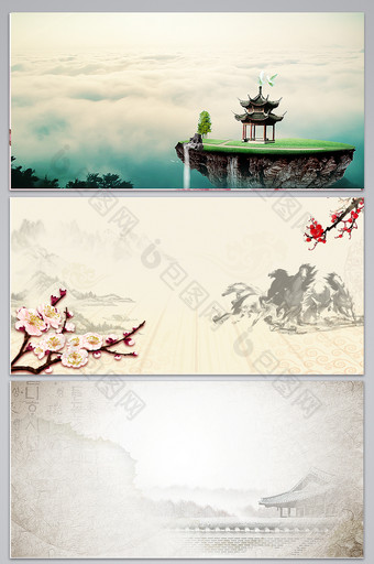 纹理水墨中国风海报背景图片