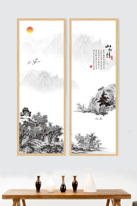 水墨山水装饰画意境中国风装饰画写意装饰画