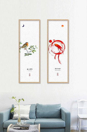 新中式中国风唯美艺术水墨客厅书房装饰画图片