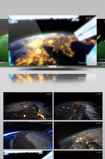 高清空间站俯视地球视频素材图片