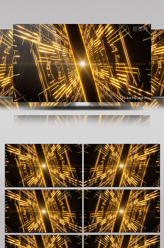 冲击金色粒子线条灯光秀演唱LED屏幕背景图片