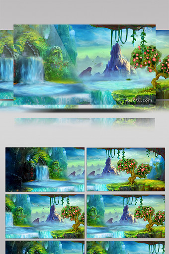 唯美梦幻美丽风景花果山水帘洞瀑布仙境图片下载