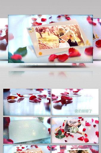 玫瑰花瓣浪漫婚礼电子相册图片