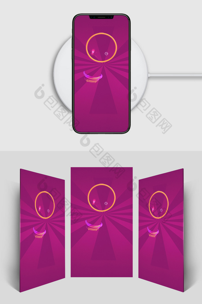 紫红几何图形促销活动H5背景素材图片图片