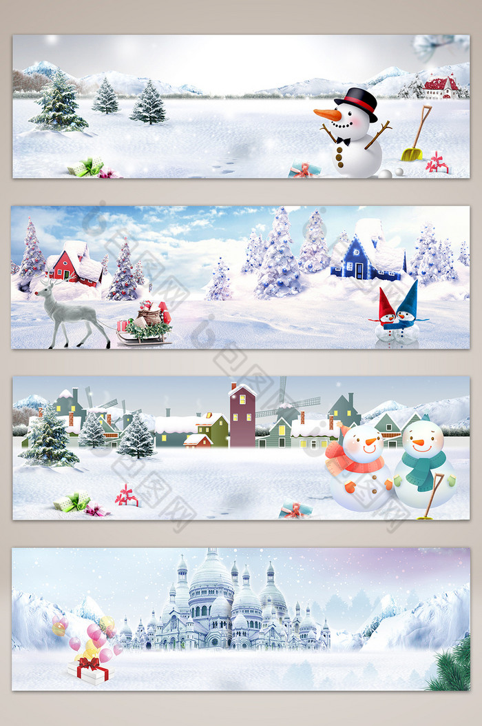 冬季雪景电商banner图片图片