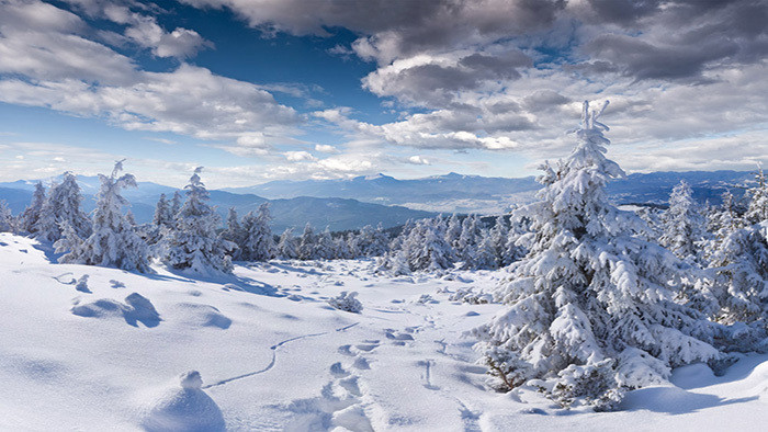 山间踩踏雪地音效