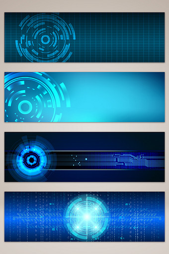 蓝色科技互联网banner海报背景图片