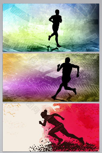 肌理人物跑步设计背景图片