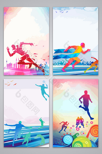 校园体育竞赛奔跑比赛运动会设计背景图图片