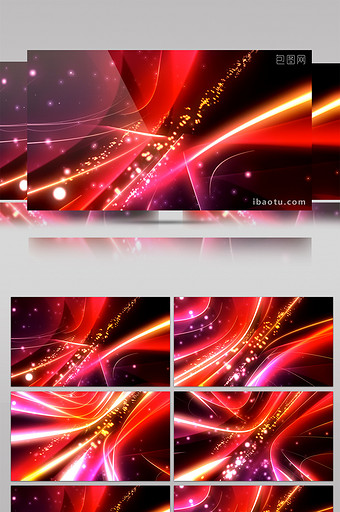 超炫红色光效粒子背景视频素材图片