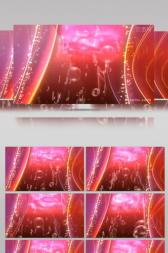 红色音乐背景音符光效视频素材图片