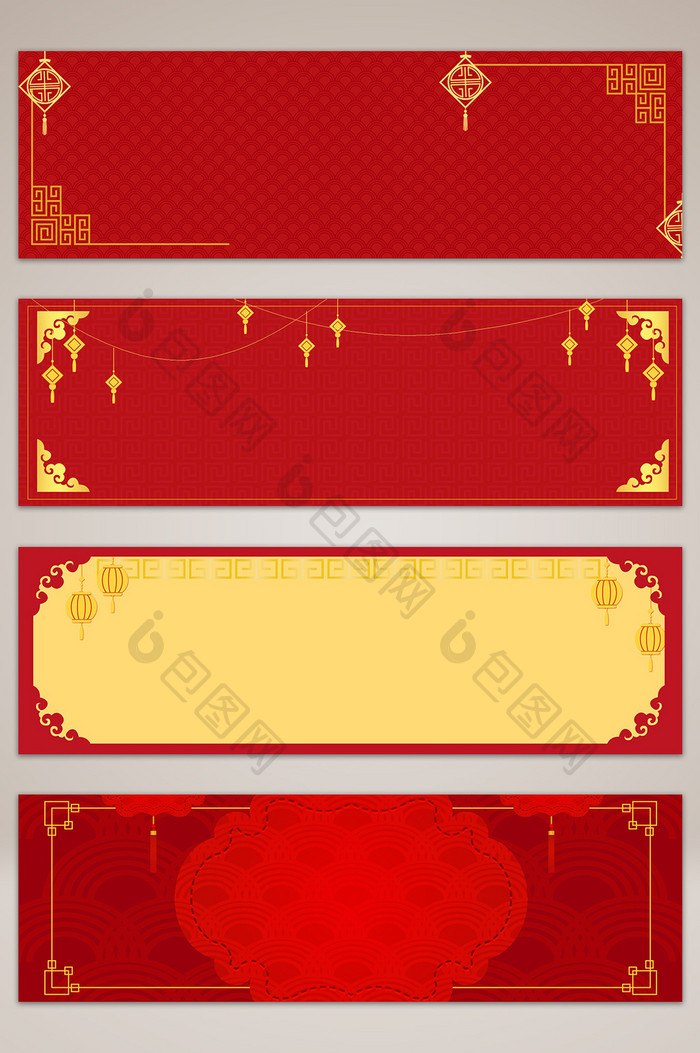 中国风中式春节喜庆节日banner背景图