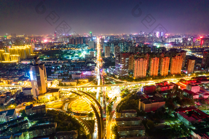 安徽合肥城市夜景立交桥交通航拍图图片-包图网企业站