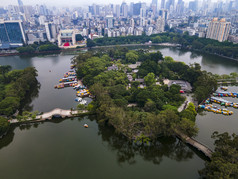 福建福州城市公园航拍