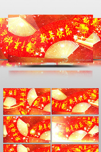 新年快乐-扇子 喜庆节日 大红灯笼图片