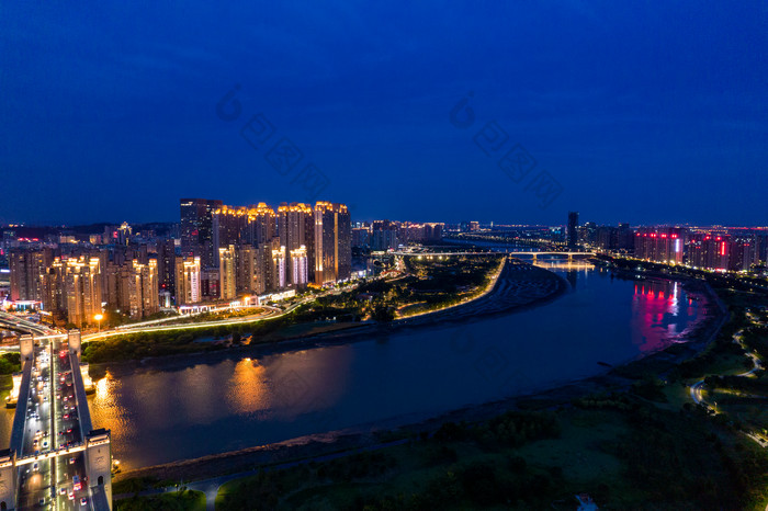 福建泉州城市夜景航拍摄影图