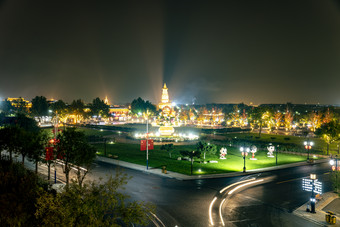 河北石家庄<strong>正定古城</strong>夜景