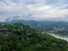 湖南湘西芙蓉镇4A景区航拍摄影图