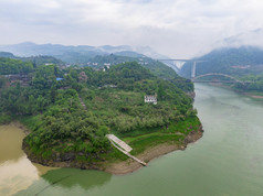 湖南湘西芙蓉镇4A景区航拍摄影图