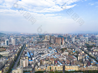 湖南湘西怀化城市建设航拍摄影图