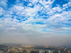 湖南湘西怀化城市全景航拍摄影图