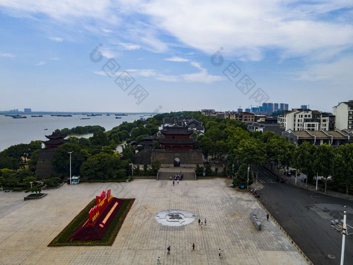 湖南岳阳巴陵广场航拍