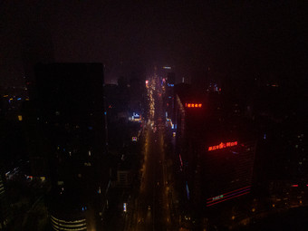 湖南长沙城市夜景交通航拍图片