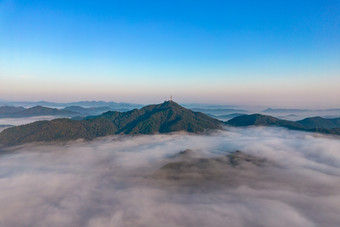 山川云海自然风光航拍摄影图