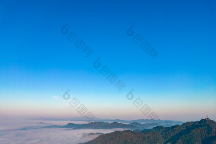 山川云海自然风光航拍摄影图