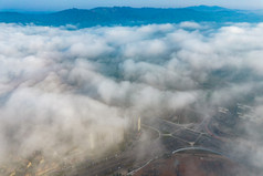 云层之上云海风景航拍摄影图