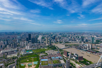 浙江宁波城市大景航拍摄影图