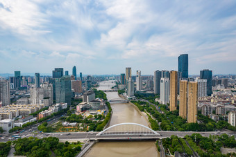 浙江宁波城市风光航拍摄影图