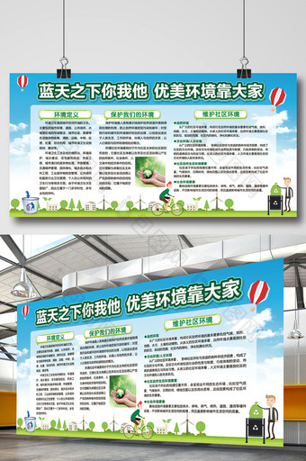 保护环境创建卫生城市宣传栏展板图片