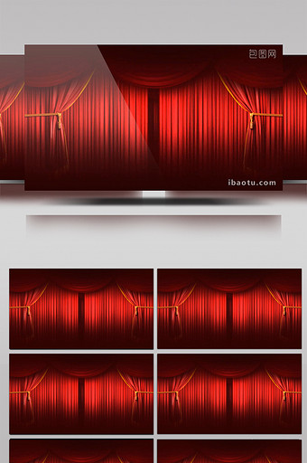 中式戏曲红幕布开场视频背景led视频图片
