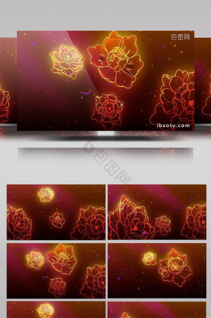 粒子花朵变化唯美动画LED背景视频