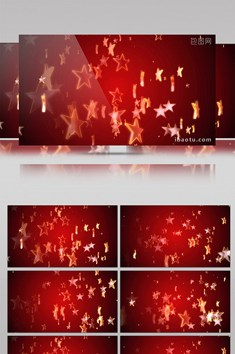五角星掉落红色背景视频素材图片