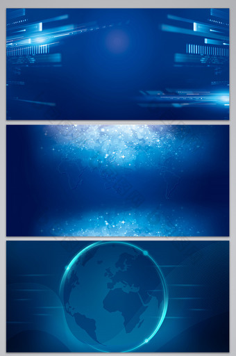 蓝色科技未来商务海报展板背景图图片