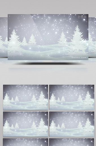 冬天雪地雪景飘雪森林婚礼演LED背景视频图片