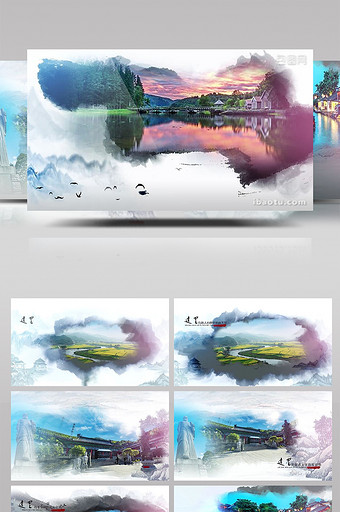 震撼大气的水墨风中国画AE模板图片