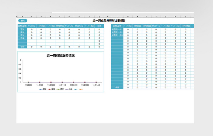 蓝色实用全套会员管理系统Excel模板