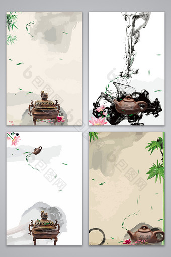 彩色中国风水墨烟雾效果设计背景图图片