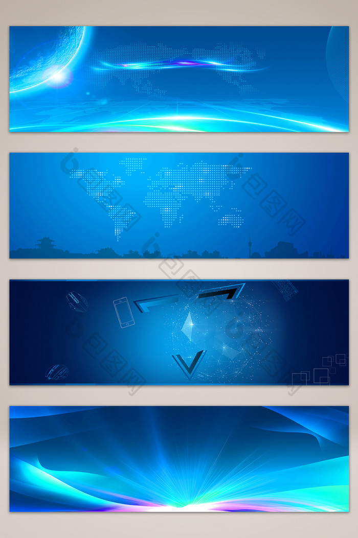 蓝色科技商务banner背景图