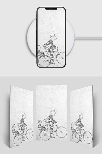感恩父亲节自行车H5背景素材图片