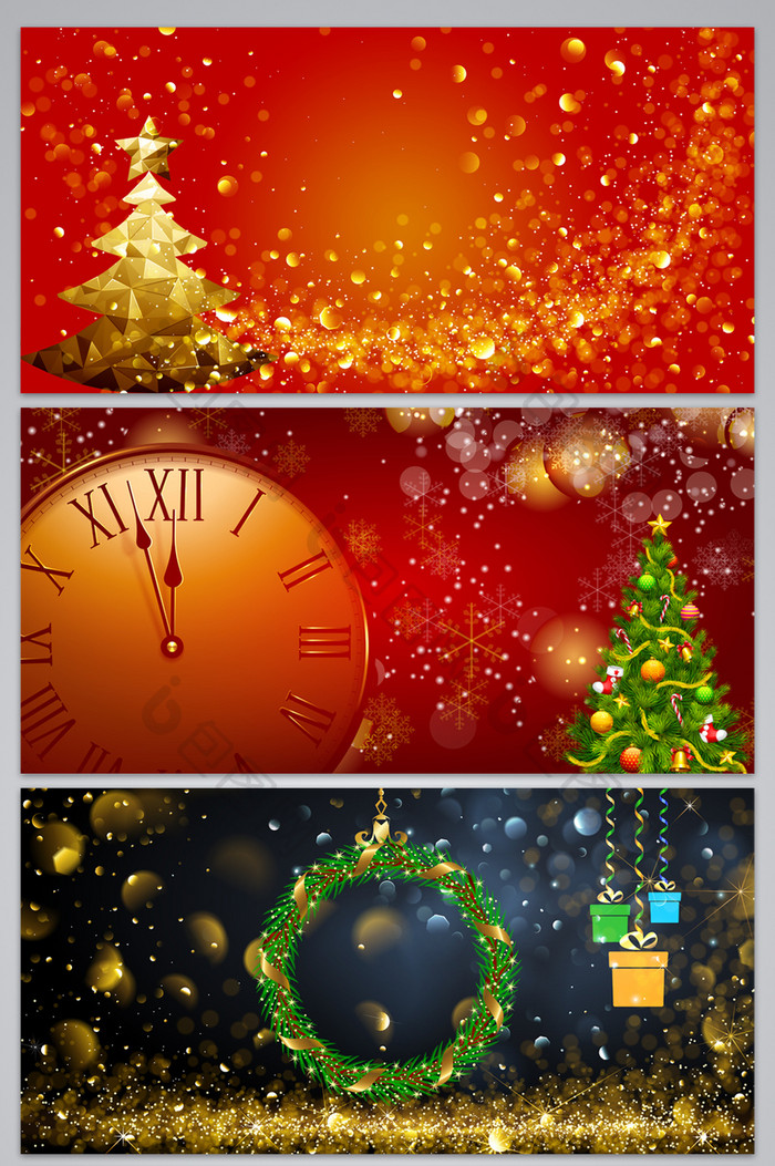 金色质感浪漫梦幻新年圣诞广告设计背景