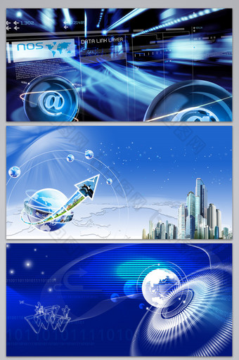 蓝色大气商务科技展板背景图片