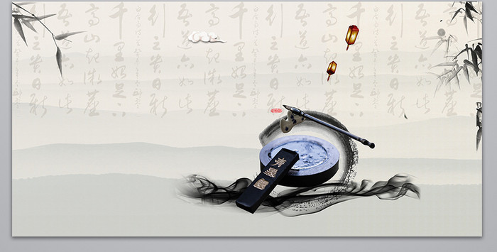 中国风琴棋书画海报背景