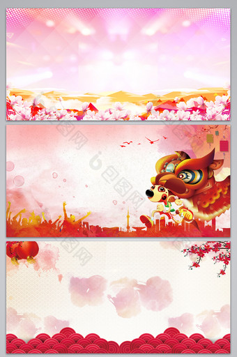 春节新年海报背景设计图图片