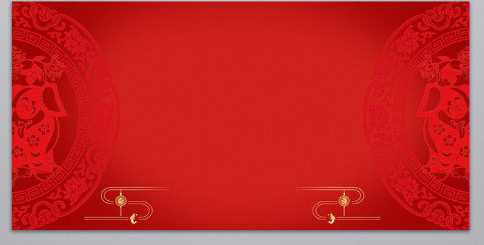 红色的新年海报设计背景图